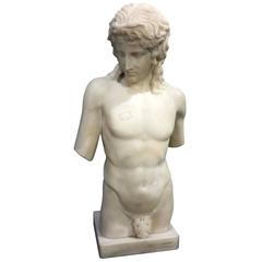 Grand Tour Marble Carrera of Adonis, Italy, 19th Century