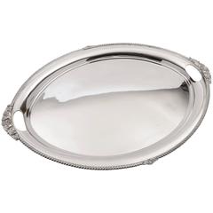 20th Century Edwardian Silver Plated Serving Tray Antique 20th Century Edwardian Silver Plated Serving Tray