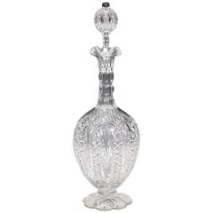 Baccarat Hand Blown Cut Crystal Petal Foot Decanter Conde Pattern 3