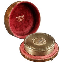 19th Century Boin-Taburet Silver Box with Its Leather Case