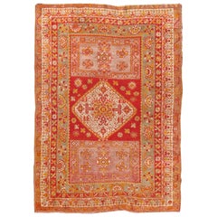 Antique Turkish Oushak Rug with Colorful Flowing Floral and Geometric Motifs 6