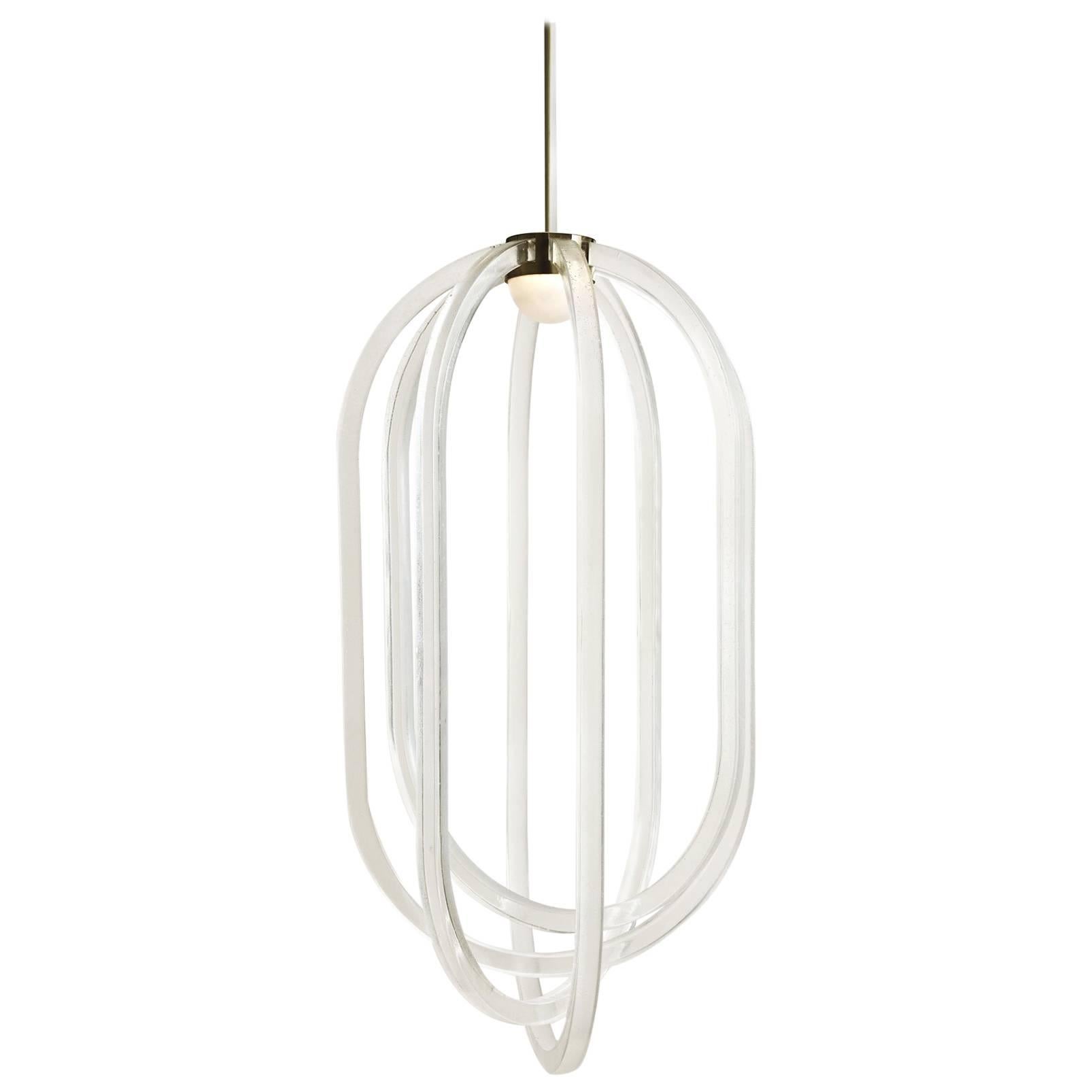 Cirrus Chandelier in Cast-Resin and Brushed Brass