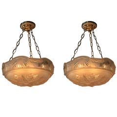 Pair of Art Deco Chandeliers by Muller Frères 6