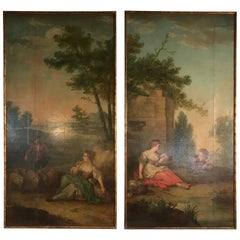 Monumental and Outstanding Pair of 18th Century French Paintings