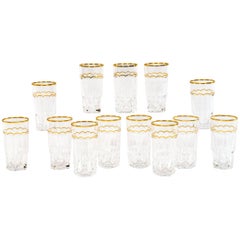 Vintage Set of 13 St. Louis Crystal Excellence Pattern Waters Tumblers Highballs