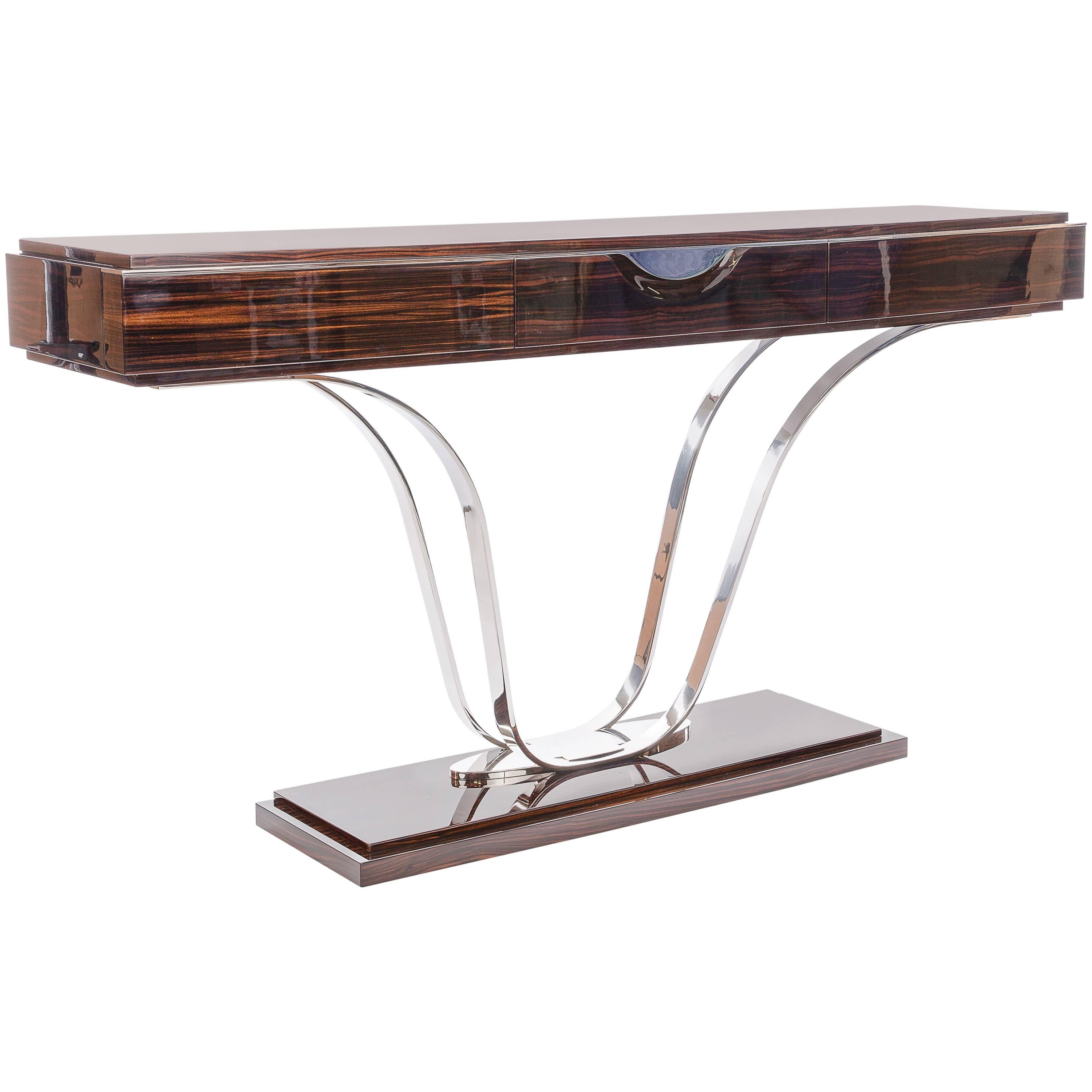 Ebony Royal Console Table For Sale
