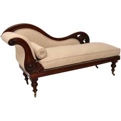 Antike William IV Mahagoni Chaise Lounge