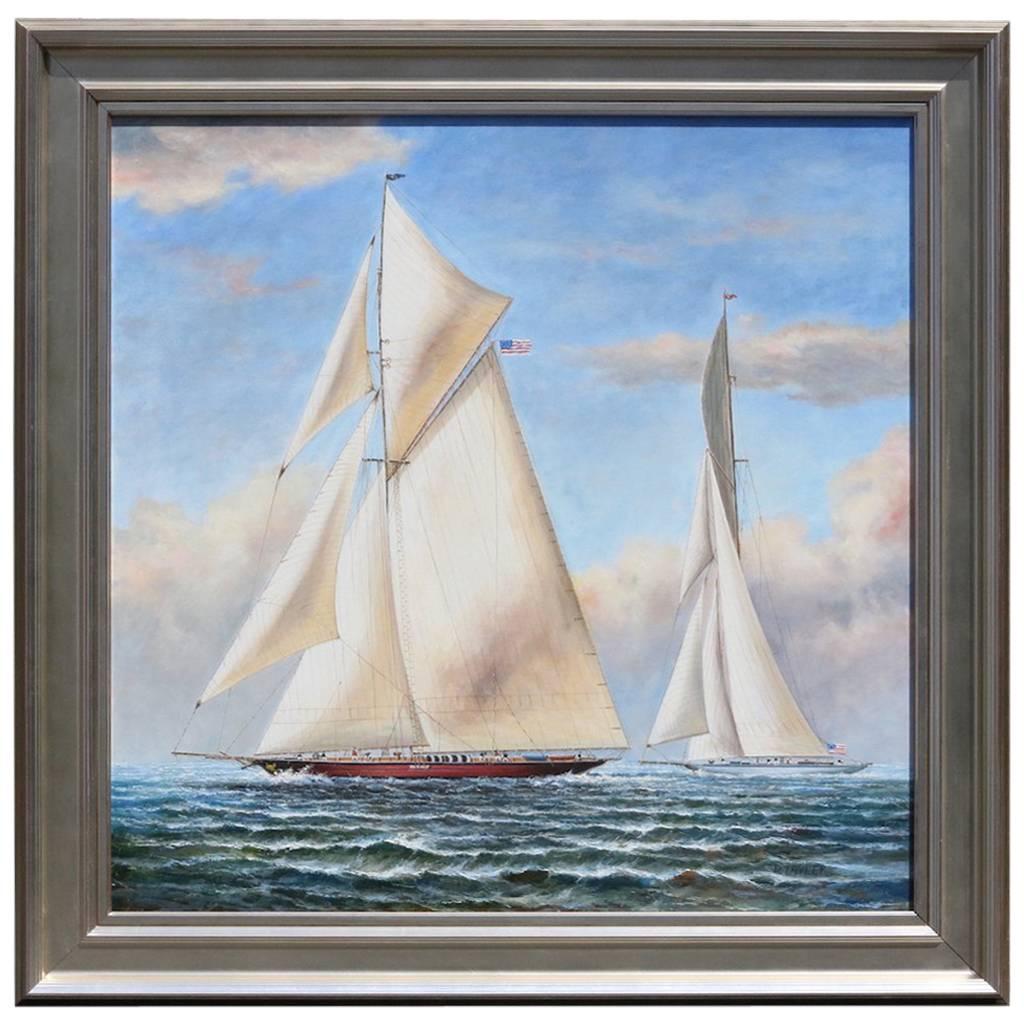 Oil on Canvas of a Yacht Race
