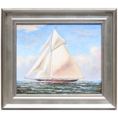 Oil on Canvas of a Yacht