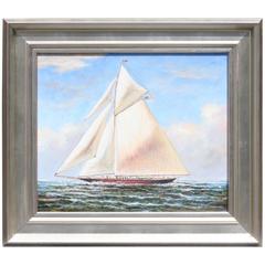 Oil on Canvas of a Yacht 10