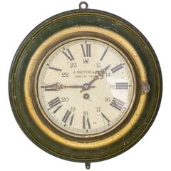 Antique Industrial French Tole Wall Clock