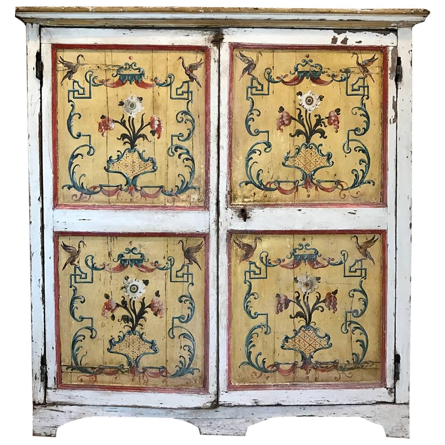 18th Century Italian Painted Cupboard For Sale