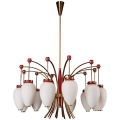 Italian Stilnovo Twelve-Globe Chandelier