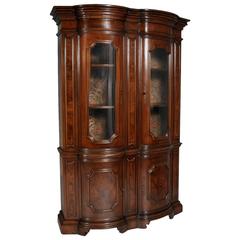 Italian Baroque Renaissance Display Cabinet in Walnut & Burl Walnut 9