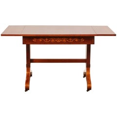 Dänischer Empire-Tisch aus Mahagoni des 19. Jahrhunderts mit Intarsien-Intarsien