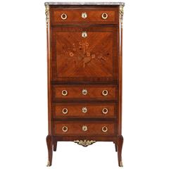 19th Century French Louis XVI Marquetry Secretaire