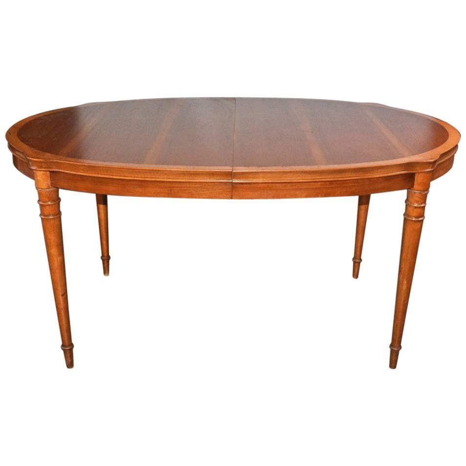 Vintage Drexel Two-Tone Oval Dining Table with Leaves