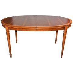 Vintage Drexel Two-Tone Oval Dining Table with Leaves
