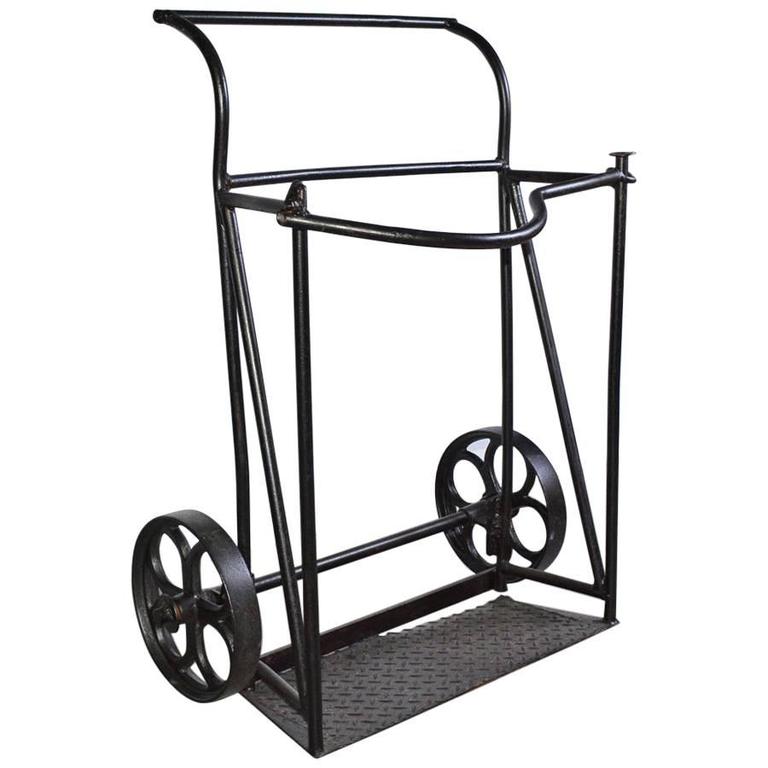 Vintage Industrial Iron Cart For Sale at 1stdibs