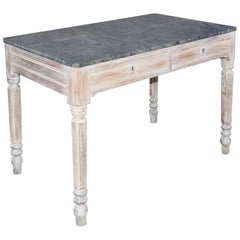 Antique Country Desk with Marble Top