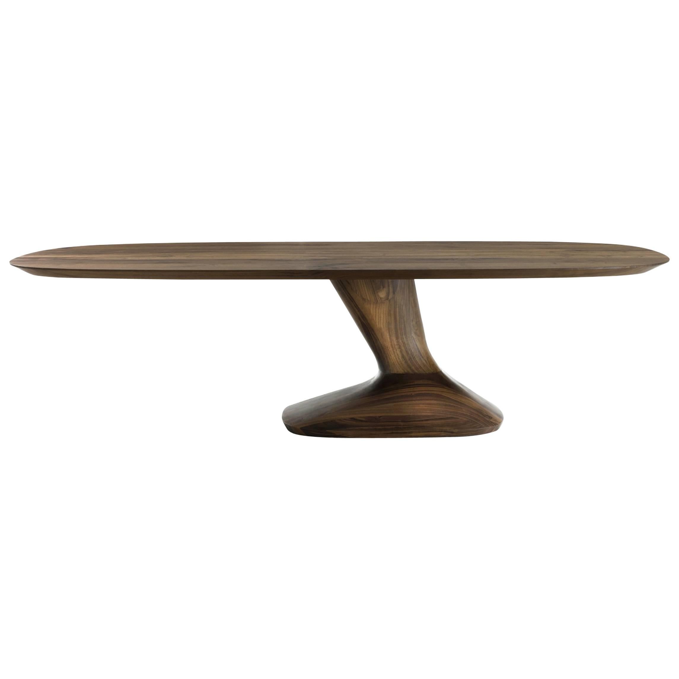 Racing Dining Table in Solid Walnut For Sale