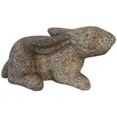 Japan Large Vintage Hand-Carved Stone Big Eared Rabbit Usagi Good Garden Choice