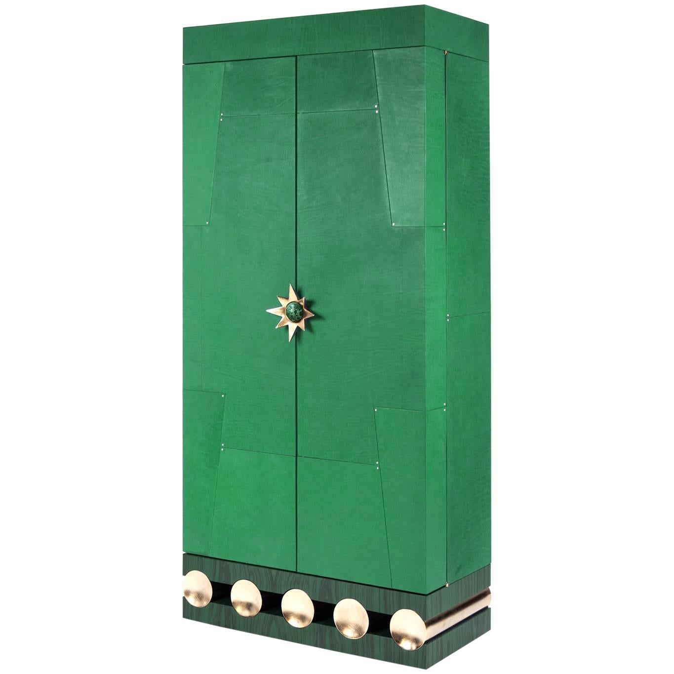 Cabinet 'Sirius' Malachite N°1/8 by Antoine Vignault, OAK Limited Edition For Sale
