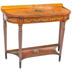 Used Satinwood Painted Console Table by Edwards & Roberts, circa 1890
