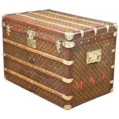 1930s Louis Vuitton Steamer Trunk, with Stencil Monogram Canvas 10