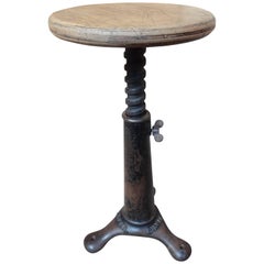 Tabouret industriel vintage en fonte Singer