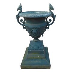 Garden Urn Cast Iron with Ladies Head