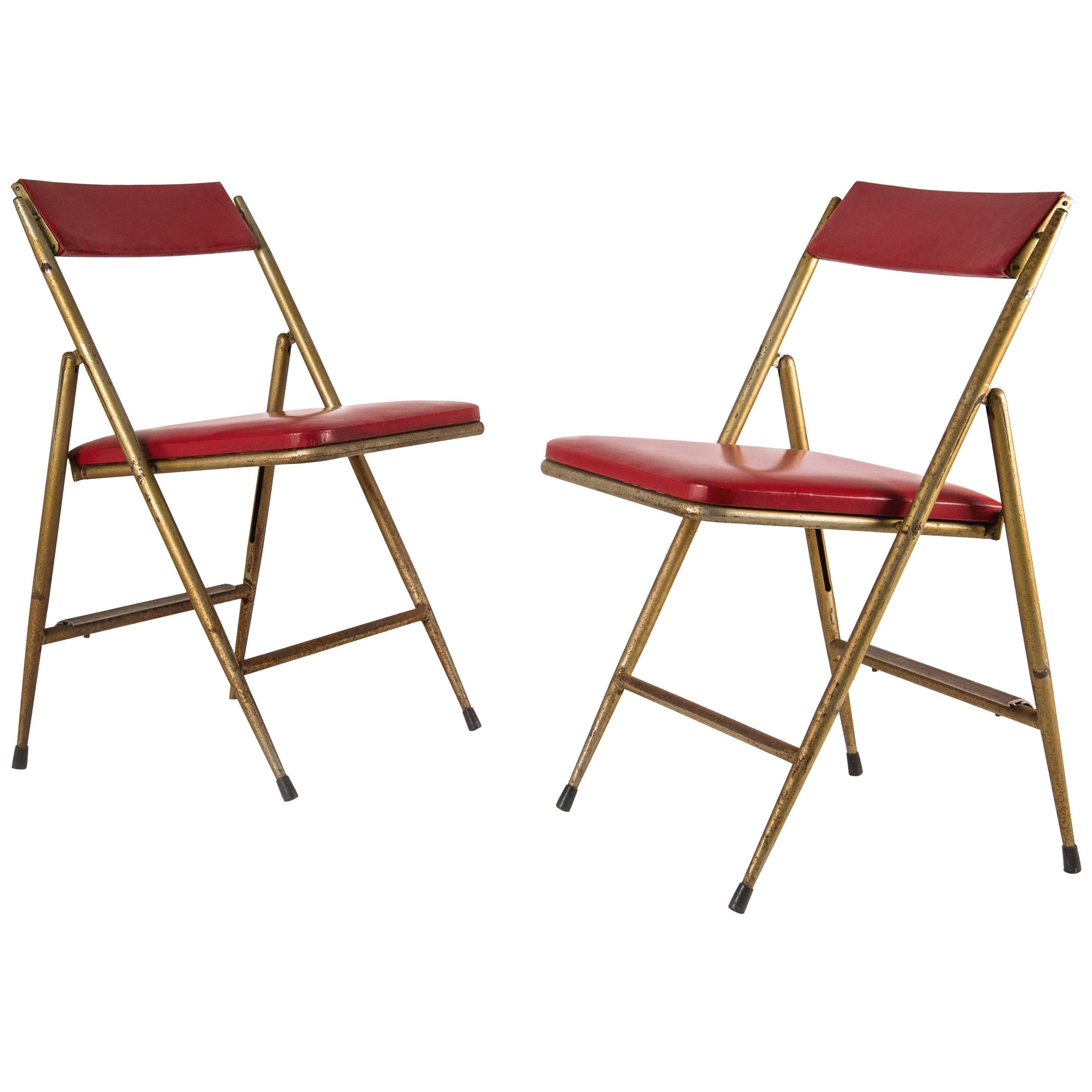 Pair of Folding Chairs by Gio Ponti for Cagliani e Marazza, 1950s
