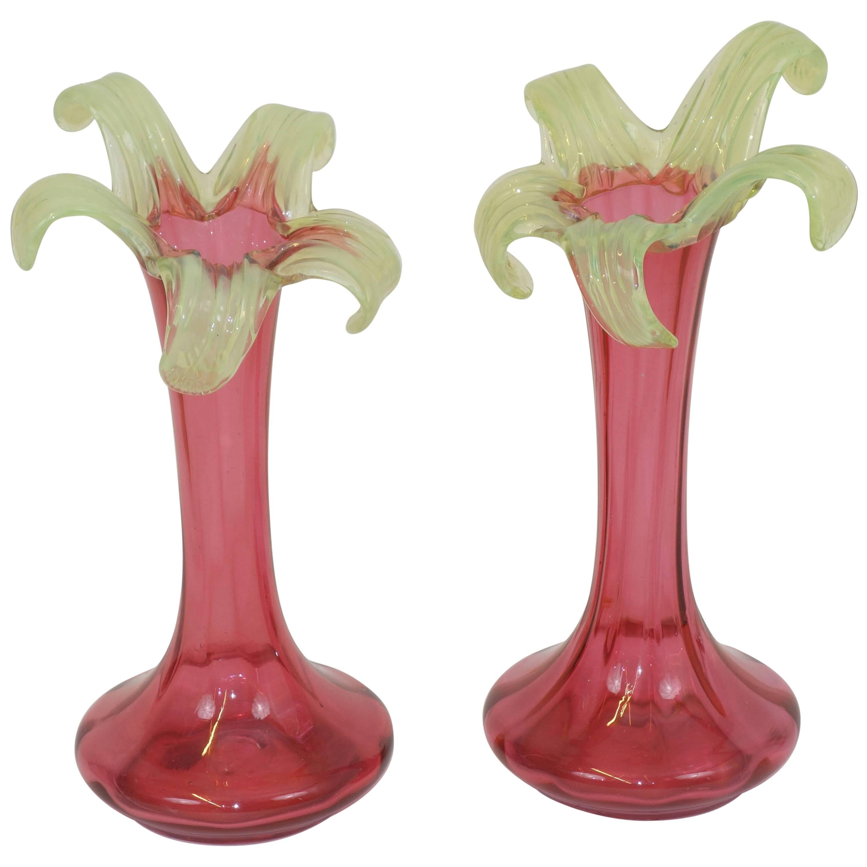 Pair of Vases Art Nouveau For Sale