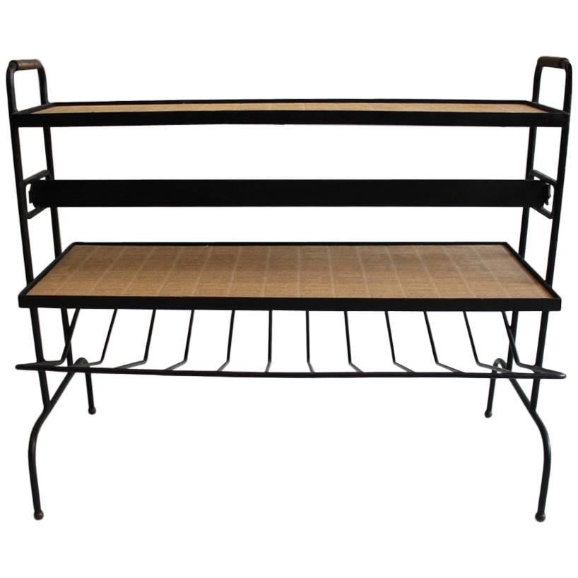 Combined Shelving/Magazine Rack by Jacques Adnet For Sale