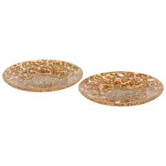 Pair of Murrine Plates Murano Attributed to Carlo Scarpa, 1960s