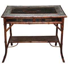 Antique  Superb 19th Century English Bamboo Writing Table
