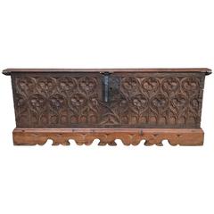 French Gothic Carved Oak Coffer