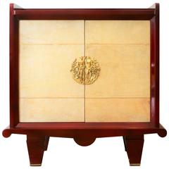 Red Lacquered Dresser by Maurice Rinck ‘Attributed,’ France, Art Deco, 1940s