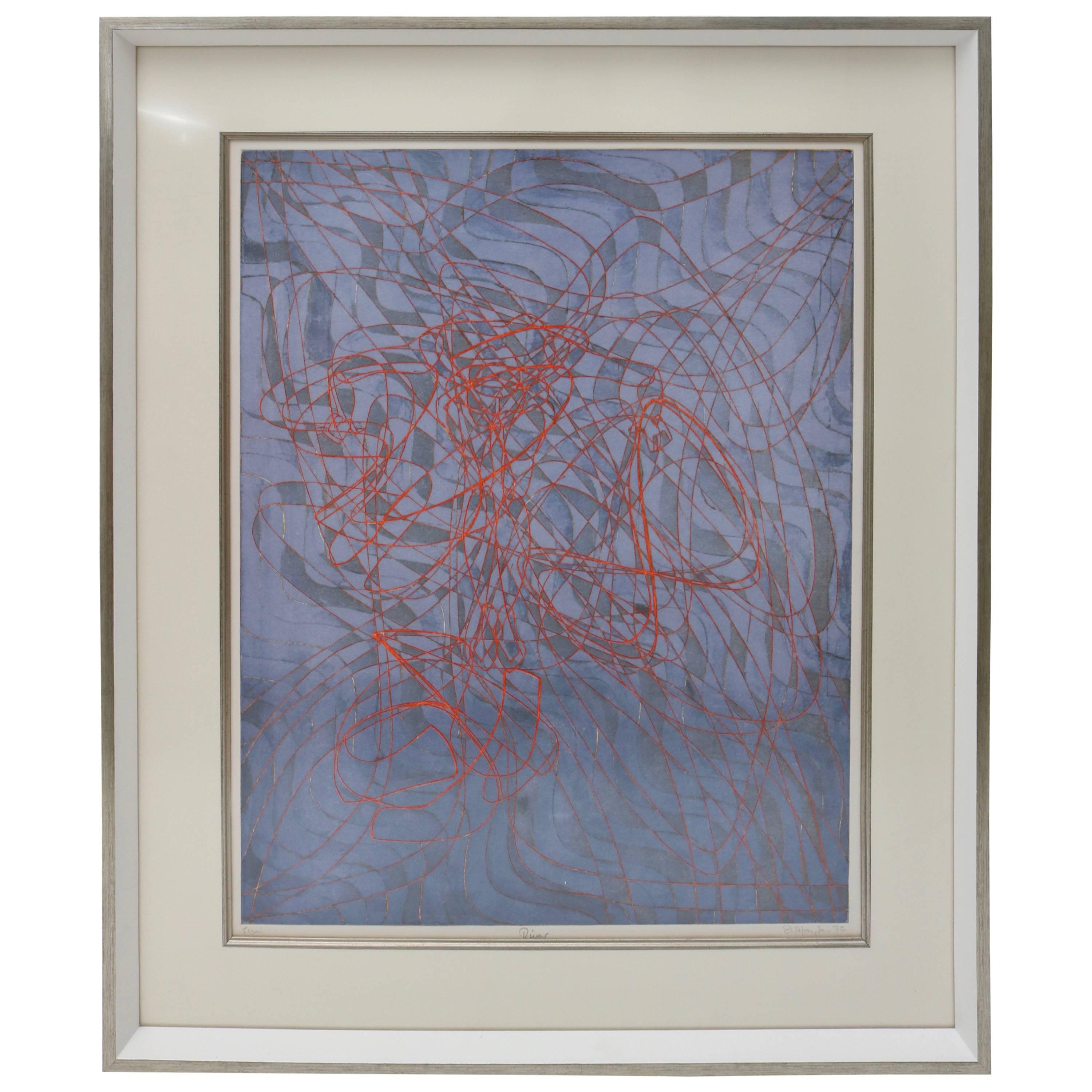 Lithographie de Stanley William Hayter, Angleterre, « Diver », épreuve d'artiste en vente