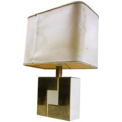 Brass Table Lamp Attributed to Willy Rizzo, 1970s