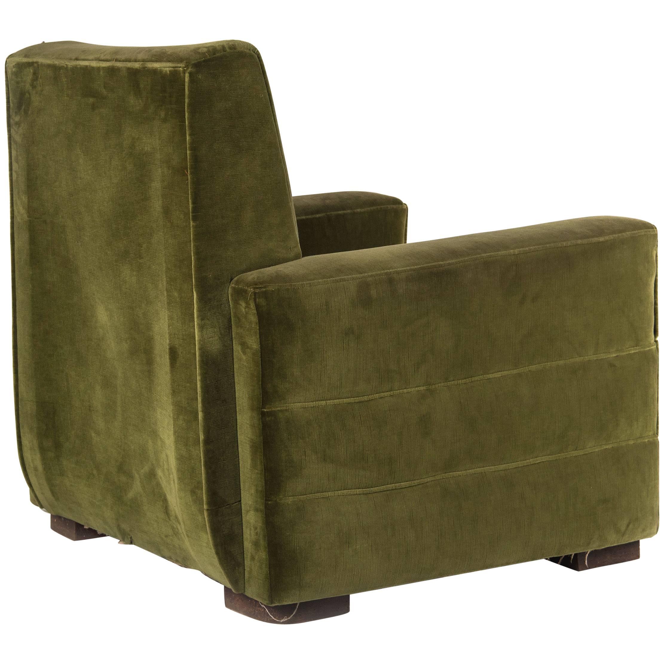 Velvet Armchair by Guglielmo Ulrich, Italy, 1942 For Sale