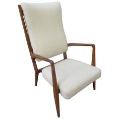 Tall Back Lounge Chair in the Style of Carlo di Carli