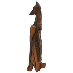 Doberman Pinscher Sculpture in Red Pine by George Mullen 9