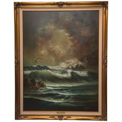 Original Bob Tapia Oil on Canvas "the Restless Sea"