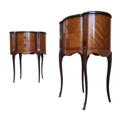 Pair of Italian Style Nightstands with Metal Mounts