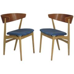 Bramin Danish Dining Chairs of Teak and Oak