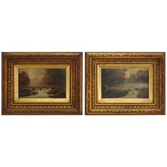 Pair of 19th Century Signed Oil on Board Landscapes 5