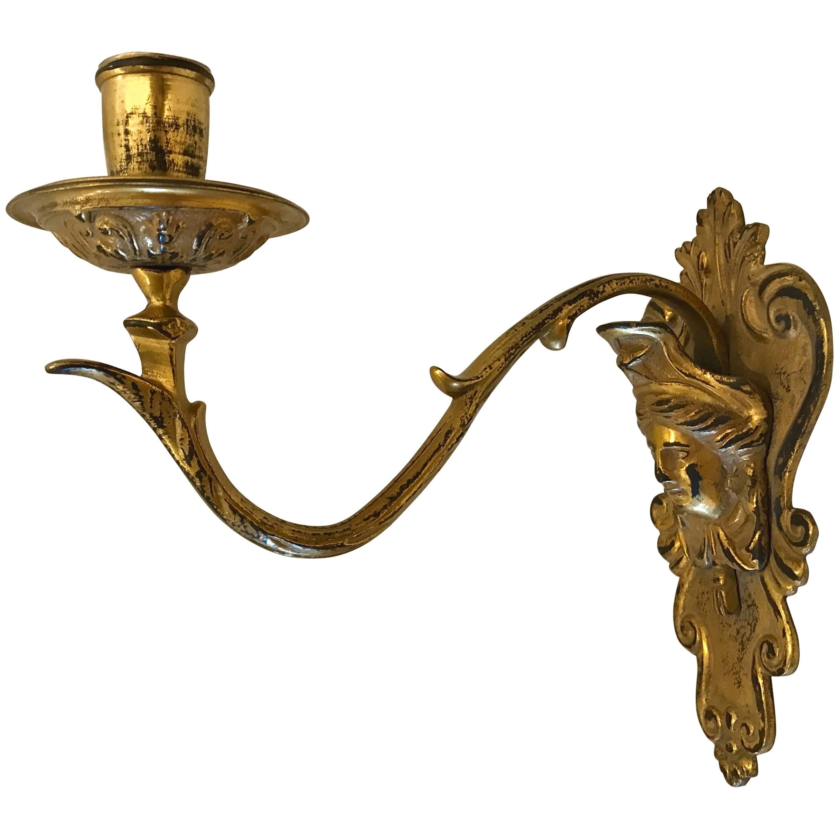19th Century Gilt Bronze Candle Sconce For Sale