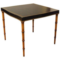 Black Leather and Mahogany Regency Style Games Table