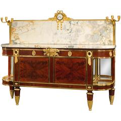 19th Century French Mahogany and Marble Dining Sideboard